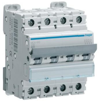 Interruptor Automático serie M Hager 4P 50A Curva C 6KA MCA450 - Protección eléctrica para tu hogar