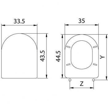 Tapa de inodoro en madera MDF blanca Sintesi Cesame 44.5 x 35 cm