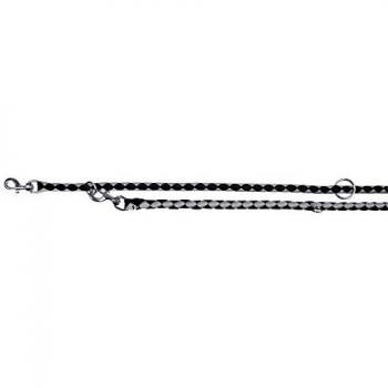 TRIXIE Ramal NEW Cavo, S-M, 2.00 m/ø12 mm, Negro-Plata, Perro