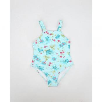 Bañador Fina Ejerique flor azul con volante y lazo