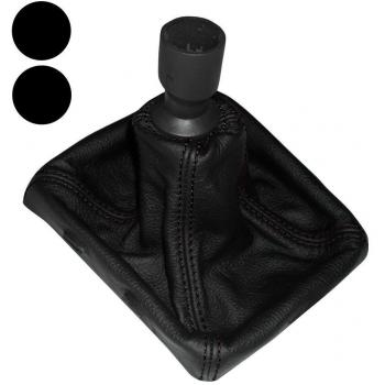 AERZETIX - Funda para palanca de cambios - 100% Piel Genuina - Color de Piel: Negro - Color de Costuras: Negro