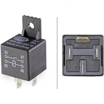 Relé de corriente de funcionamiento HELLA 4RA 965 400-101, tipo: relé eléctrico, características: voltaje nominal de operación, capacidad de conmutación alta, diseño compacto, adecuado para aplicaciones automotrices y sistemas