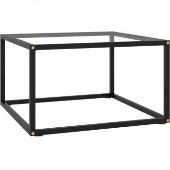 vidaXL Coffee Table Black with Tempered Glass 60x60x35 cm