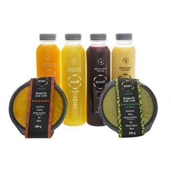 Plan Detox para 1 Día | Para Eliminar Toxinas y Líquidos | Incluye 4 Zumos DRINK6 y 2 Cremas con Ingredientes 100% Naturales | Programa Sustitutivo y Depurativo para Eliminar impurezas