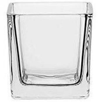 AmazonCommercial Hospitality Glass Candle Holder, 3.7 oz., Set of 6
