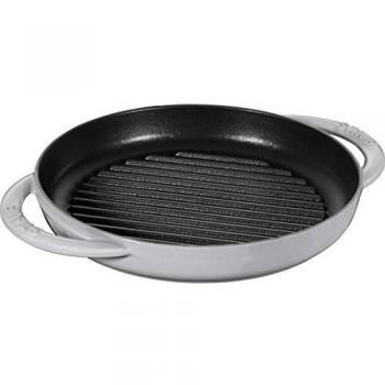 Staub Polvo 40511 – 781 – 0 – Sartén de Grill, Redondo, Hierro Fundido, Gris, 22 cm