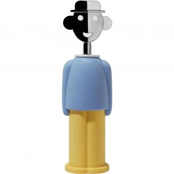 Alessi AAM23 LAZ Alessandro M. - Sacacorchos con diseño de hombre, color azul y amarillo
