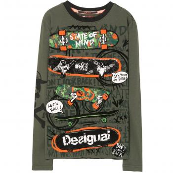 Desigual Ts_fermin, Camisa Manga Larga para Niños, Verde