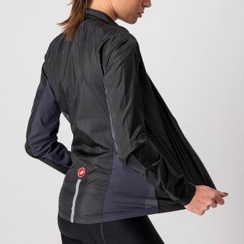Chaqueta cortavientos fina para mujer Castelli Squadra Stretch negra y gris oscuro - XL