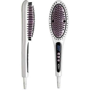 Solac - Cepillo Electrico Alisador de Pelo Expert Ionic | Temperatura ajustable hasta 220°C | Brush con tecnologia iónica | Recubrimiento cerámico | Anti-encrespamiento | Calentamiento rápido