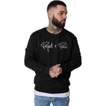 Project X Paris Unisex Black Crewneck Sweatshirt with Embroidered Logo