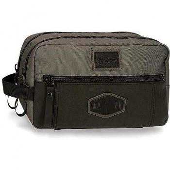 Pepe Jeans Village Neceser Dos Compartimentos Adaptable Gris 26x16x12 cms Poliéster y PU