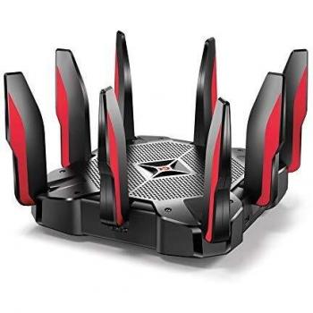 TP-Link AC5400 MU-MIMO Tri-Band Gaming Router, 8× Gigabit LAN Ports,1.8 GHz 64 Bit Quad-Core CPU, 2× USB 3.0 Ports, Ideal for Gaming Xbox/PS4/Steam and 4K, Compatible with Alexa