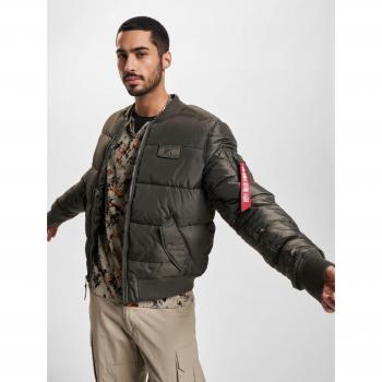 Alpha Industries MA-1 Puffer Bomber Jacket - Dark Olive - Men's Large