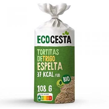 Tortitas Ecológicas de Trigo Espelta Integral Bio - 108 g - Sin Azúcar Añadido - Aptas para Veganos - Rica Fuente de Proteínas
