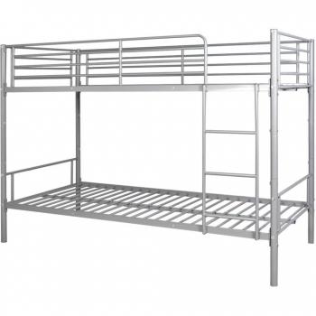 vidaXL Litera para Niños 200x90 cm Metal Gris Cama de Cucheta Escalera Segura