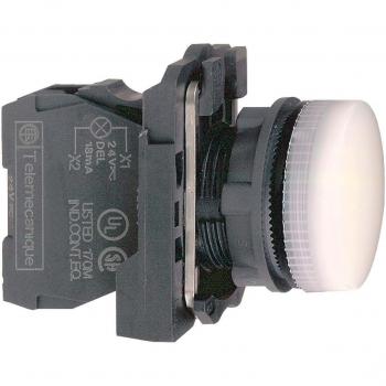 Schneider Electric XB5AV61 BA9S Piloto Luminoso Lámpara, 22mm Ø, 250V, 55mm x 30mm x 42mm, Blanco