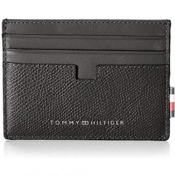 Tommy Hilfiger - Business Leather Cc Holder, Carteras Hombre, Negro