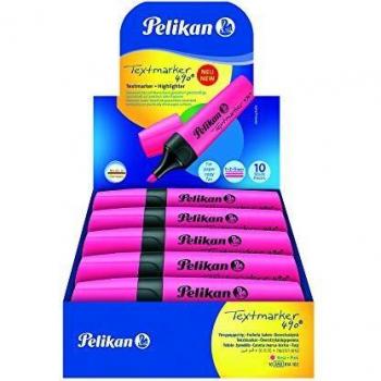 Pelikan Premium Textmarker Rotuladores fluorescentes, paquete de ahorro 10 piezas, rosa, set escolar, oficinas - 940395A