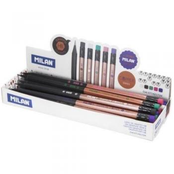 Milan Caja Expositora 24 Lápices De Grafito Hb Con Goma Serie Copper