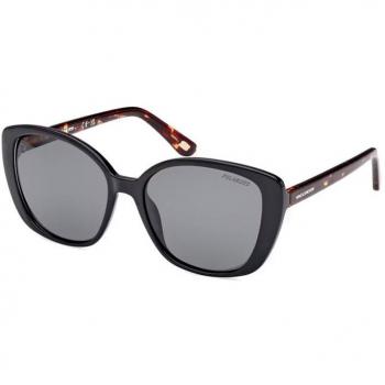 Skechers Women's Rectangular Polarized Sunglasses SE6265 05D in Black