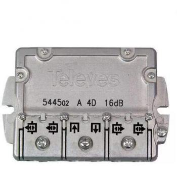 Televes 544502 - Derivador ict a 4 direcciónes 16db