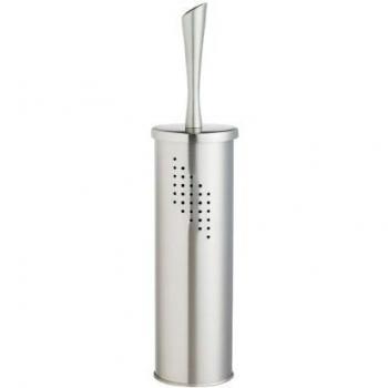 Wenko Exclusiv Alvaro Escobillero Inodoro, Acero Inoxidable, Plata Mate, 10x10x45 cm