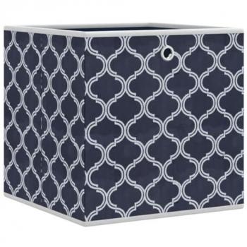 Cajas de Almacenaje Plegables 4 uds Tela No Tejida Azul 32x32x32 cm