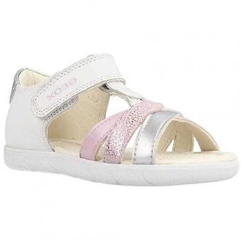 Sandalias Niña Geox B Sandal Alul Girl D, color Blanco y Rosa, talla 27 EU