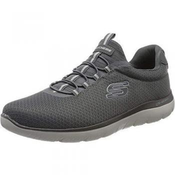 Skechers Men's Summits Trainers, Grey Charcoal Mesh Trim Charcoal, 10 UK