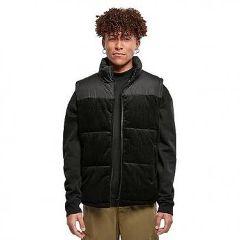 Urban Classics Men's Black Cord Vest XL