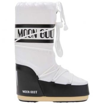 Moon Boot Icon Nylon Winter Boots Black/White for Men, Sizes EU 45-47 / UK 10.5-12 / US 11-12