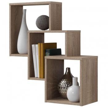 FMD Fibi Estantería de Pared, Roble Rústico, 64x19x65.5 cm