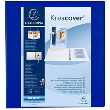 Exacompta 212748 - Carpeta personalizable A4, lomo 4 - 60 mm, color azul