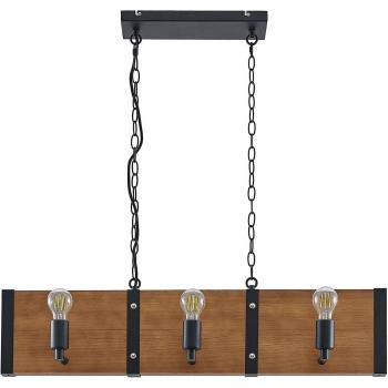 Lindby Kamilja lámpara colgante de comedor, madera, tradicional, marrón, hecho de madera e.o., para salón y comedor, 6 llamas, E27