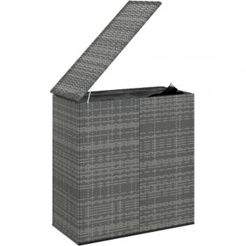 Caja de almacenamiento para cojines de jardín, resina tejida, 100 x 49 x 103,5 cm, gris