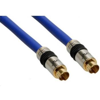 Cable S-VHS PREMIUM 2m con conectores dorados y mini DIN de 4 pines