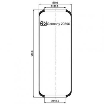 Fuelle de suspensión neumática FEBI BILSTEIN 20896 sin pistón, paquete de uno