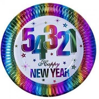 6 Platos Rainbow New Year 23 Cm