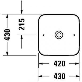 Lavabo sobre encimera Duravit Cape Cod 43x43 cm, sin agujero para grifo, color blanco mate