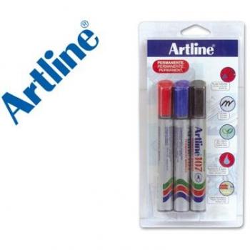 ROTULADOR ARTLINE MARCADOR PERMANENTE 107 -PUNTA REDONDA -BLISTER DE 3 UNIDADES