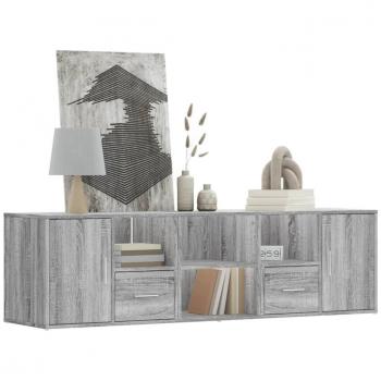 Mueble de esquina madera ingeniería gris Sonoma 160x40x45 cm