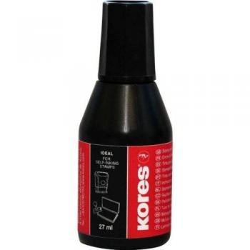 Tinta para Sellos Kores 27ml Negra sin Aceite con Aplicador