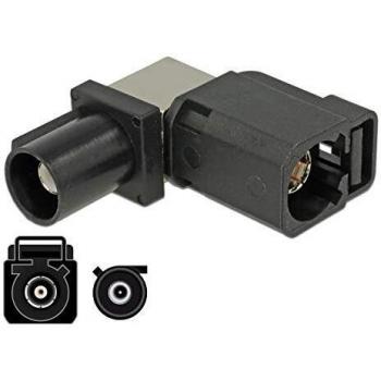 Adaptador de Antena FAKRA A Hembra 90° a FAKRA A Macho - Negro Jet RAL 9005