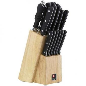 Bloque de cuchillos Cucina Richardson Sheffield 15 piezas con acero 3Cr14 y soporte de bambú