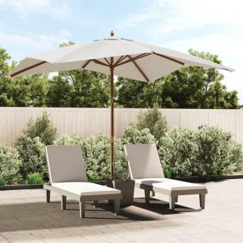 Parasol de jardín con LED y poste de aluminio, 270 cm, taupe o arena, envío gratuito