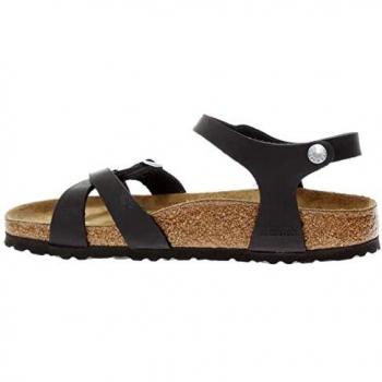 Birkenstock Kumba Black Narrow-Fit Nubuck Flat Sandals for Women