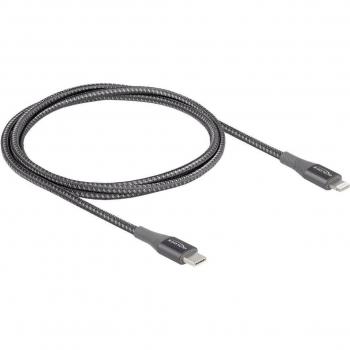 Cable de Datos y Carga USB Type-C a Lightning MFi 1m Gris para iPhone/iPad/iPod