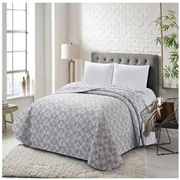 Colcha Bouti Primavera Verano CUDILLERO Gris Hipoalergénica de Poliéster para Cama de 135 (235x270 cm) con Relleno Ligero 100 gr/m²