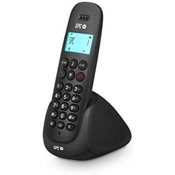 SPC Art - Teléfono inalámbrico con agenda, manos libres e identificador de llamadas – Color Negro